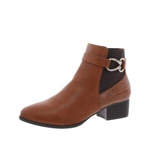 NWT Karen Scott Tan Ankle Boots with Silver Buckle size 11